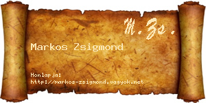 Markos Zsigmond névjegykártya